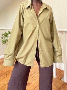 oversized olive button up