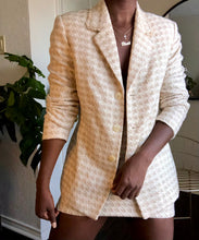 Load image into Gallery viewer, cream houndstooth skirt suit
