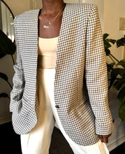 Load image into Gallery viewer, gray &amp; cream houndstooth blazer
