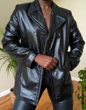 Load image into Gallery viewer, vintage double breasted leather jacket
