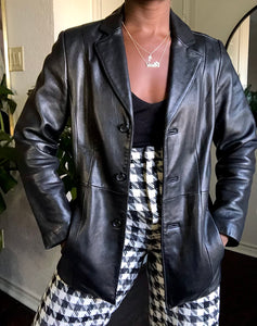 90's leather blazer