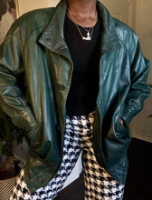 Load image into Gallery viewer, dark green leather jacket
