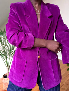 deep violet corduroy blazer