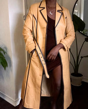 Load image into Gallery viewer, vintage 80&#39;s tan leather trench
