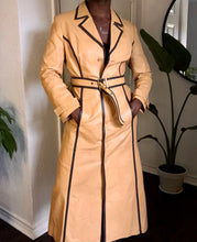 Load image into Gallery viewer, vintage 80&#39;s tan leather trench
