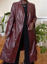 Load image into Gallery viewer, burgundy leather trench
