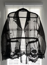 Load image into Gallery viewer, sheer black embroidered top
