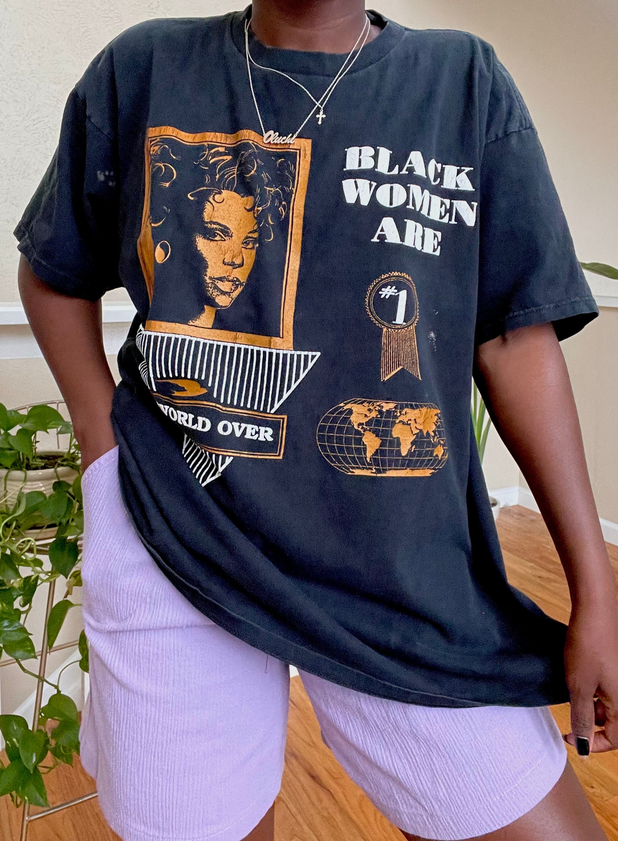 vintage 'black women are #1' tee – OLUCHI VINTAGE