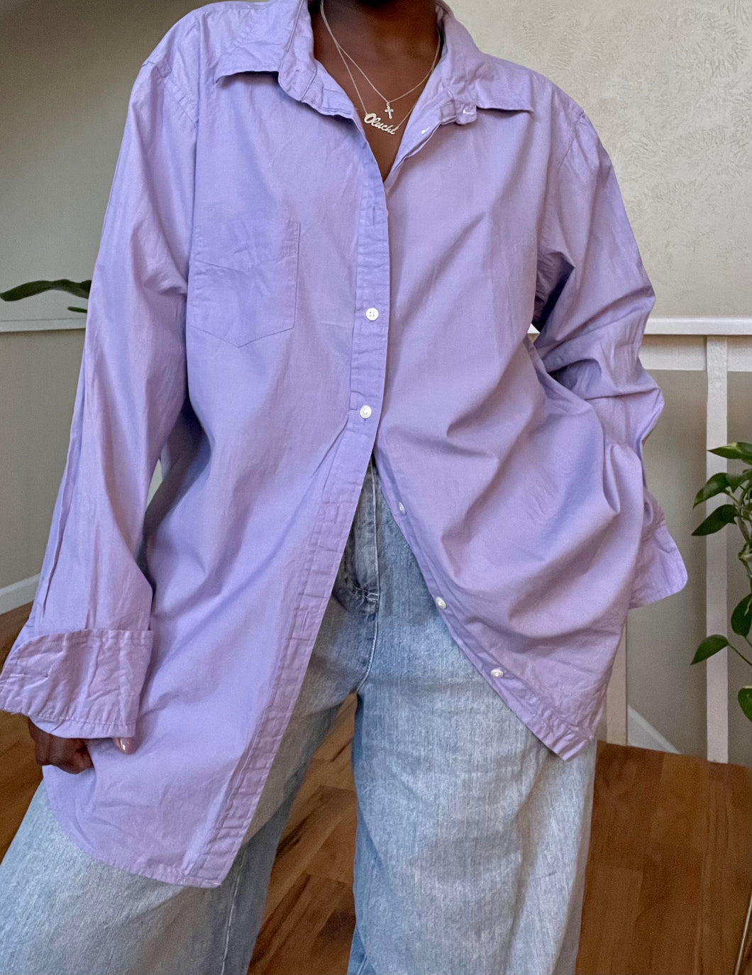 periwinkle button up
