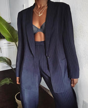 Load image into Gallery viewer, oversized navy pinstripe suit
