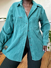 Load image into Gallery viewer, teal corduroy button up
