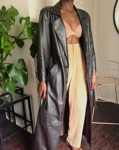 vintage 90's leather trench