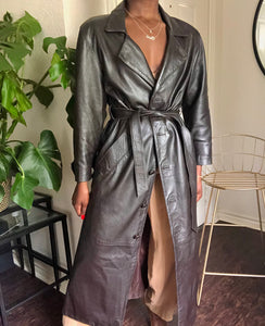 vintage 90's leather trench