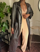Load image into Gallery viewer, vintage 90&#39;s leather trench
