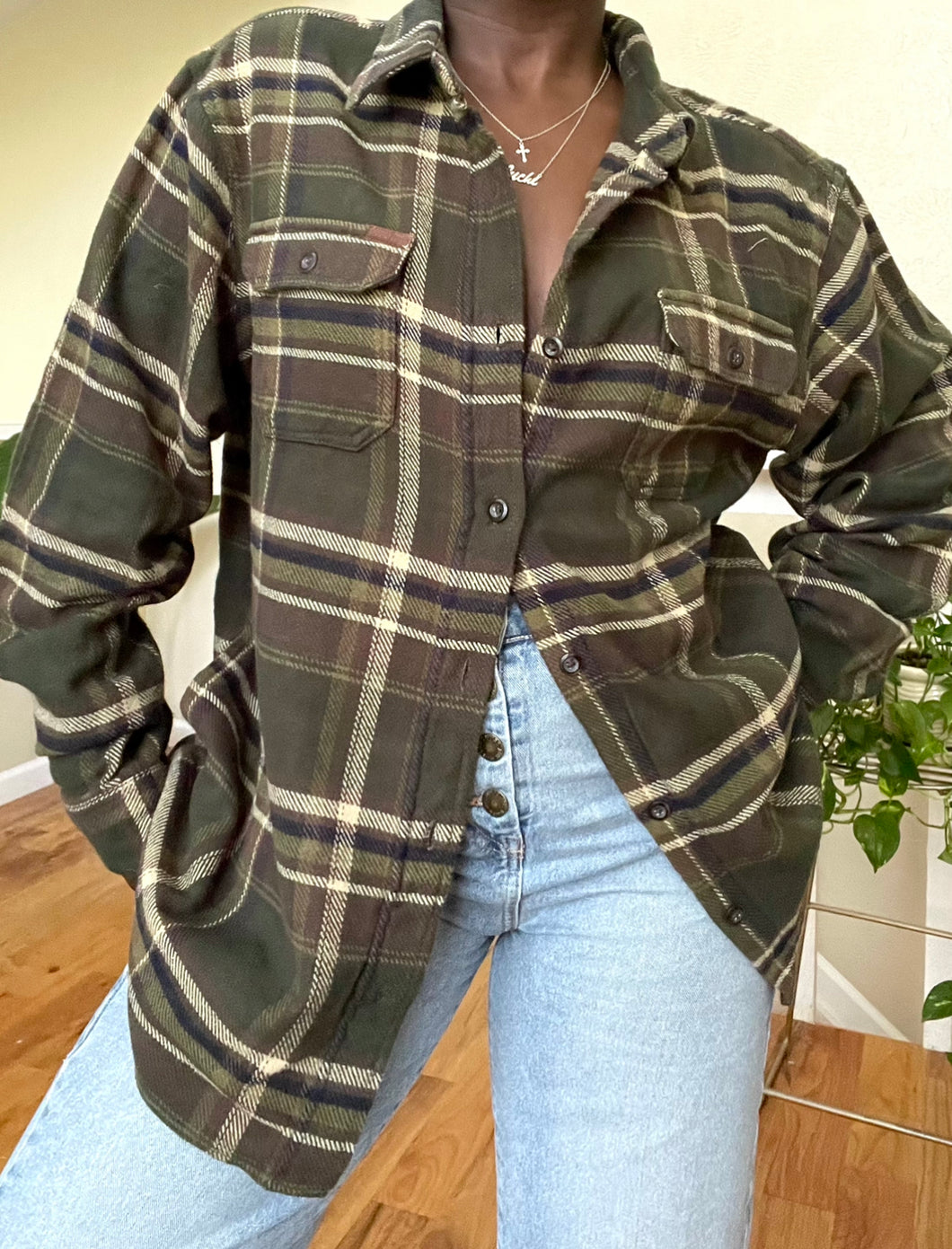 olive flannel