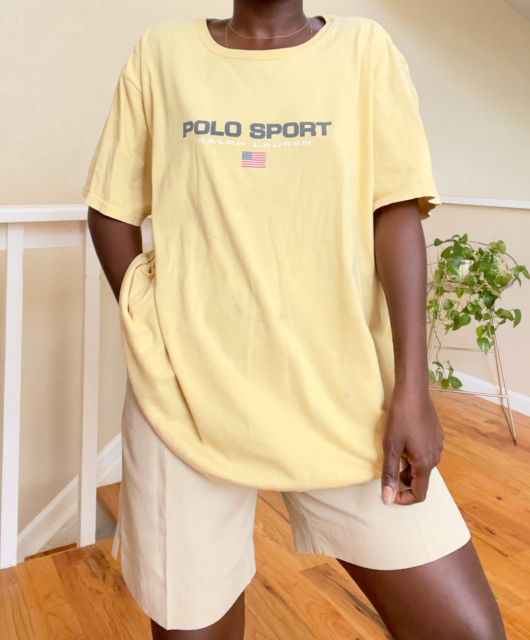 distressed butter polo sport tee