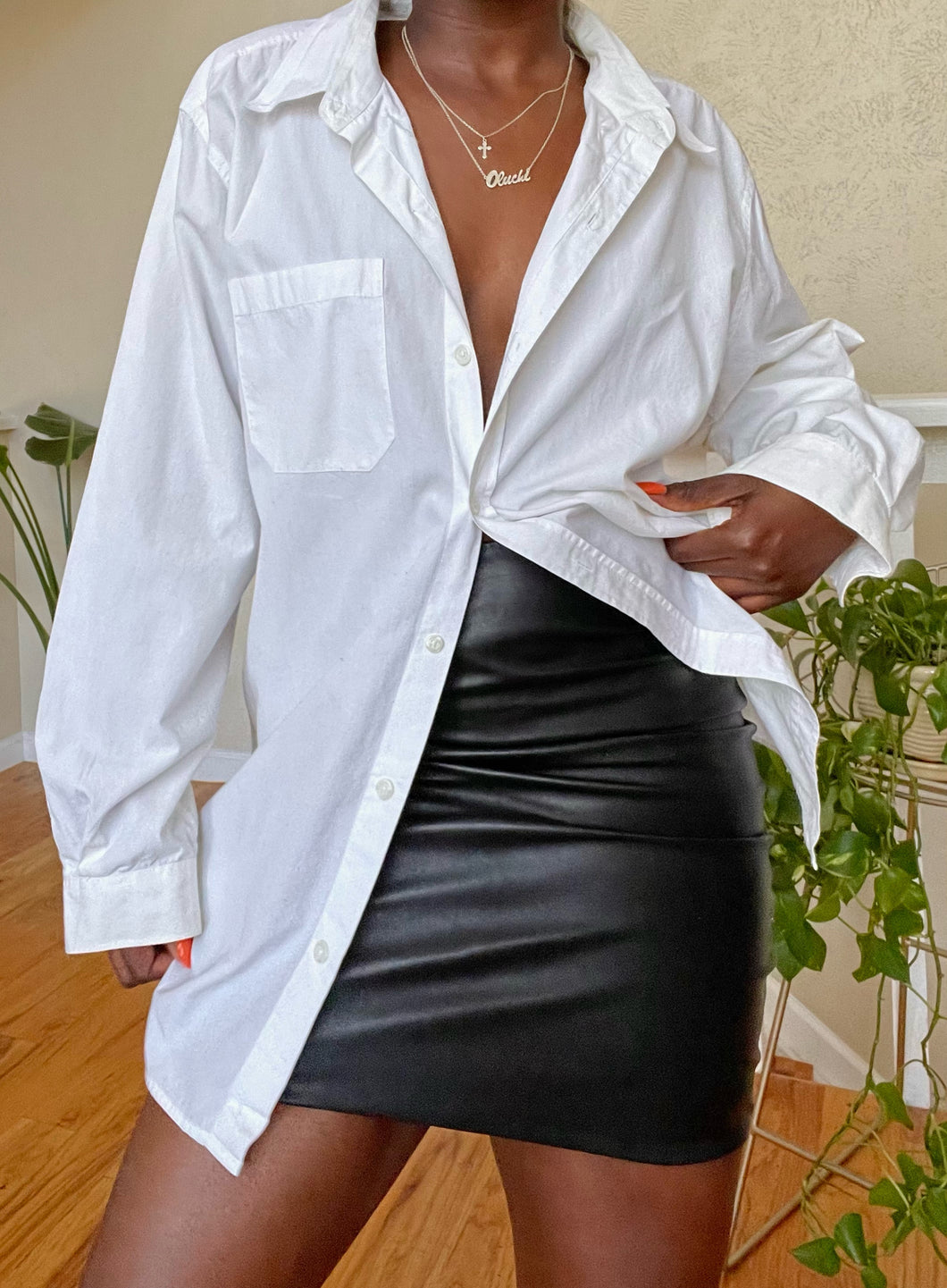 leather pencil skirt