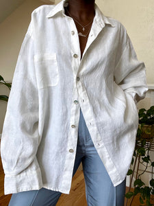 oversized linen button up