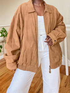 peanut butter leather bomber