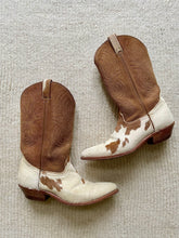 Load image into Gallery viewer, brown cow print cowboy boots
