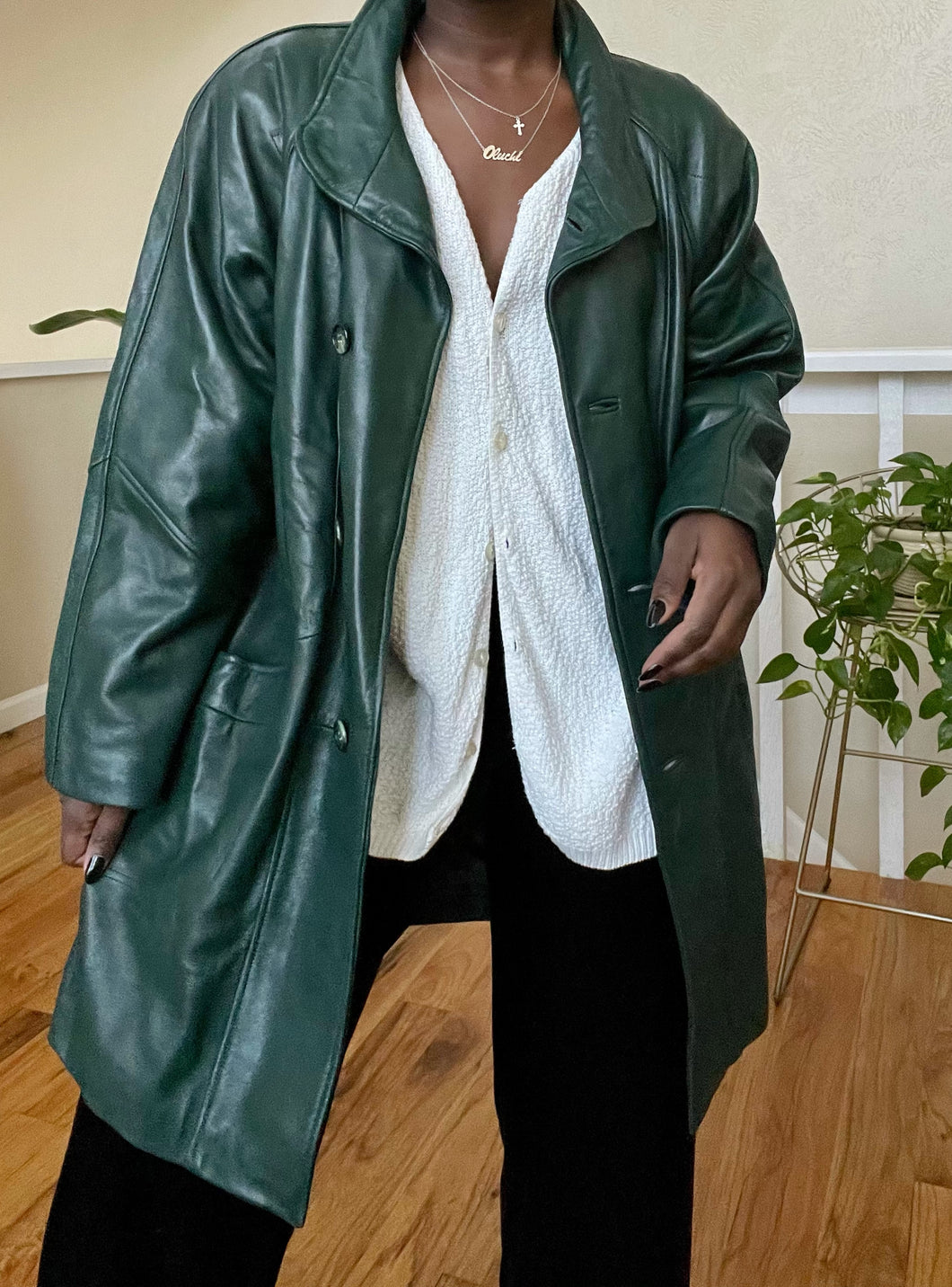 hunter green leather jacket