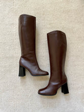 Load image into Gallery viewer, mocha knee high leather boots
