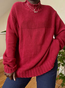 cherry mock neck sweater