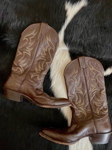 vintage dark chocolate cowboy boots